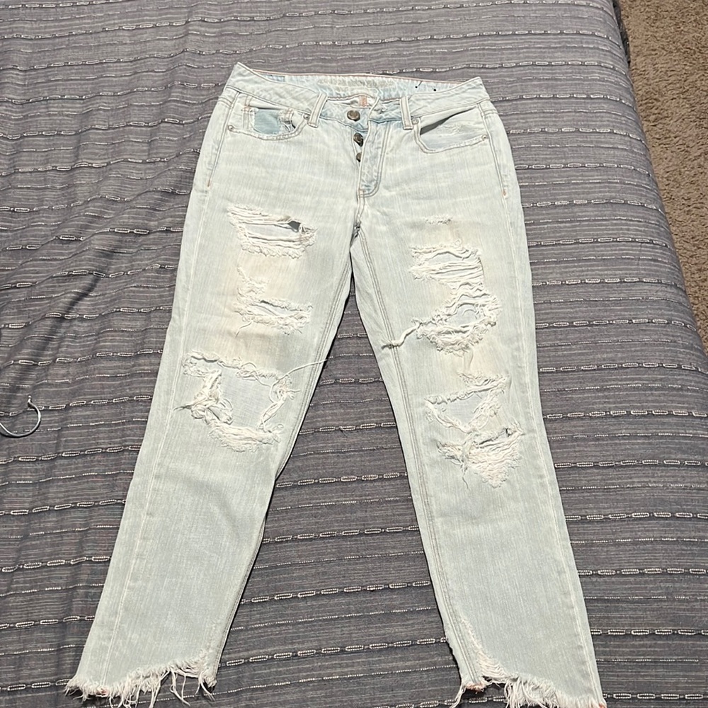 Light washed ripped destroyed jeans